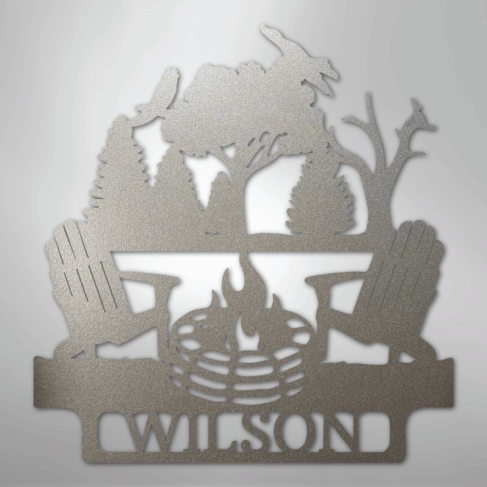 Camping Monogram - Steel Sign
