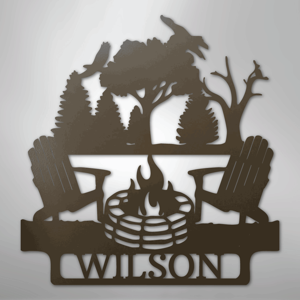 Camping Monogram - Steel Sign