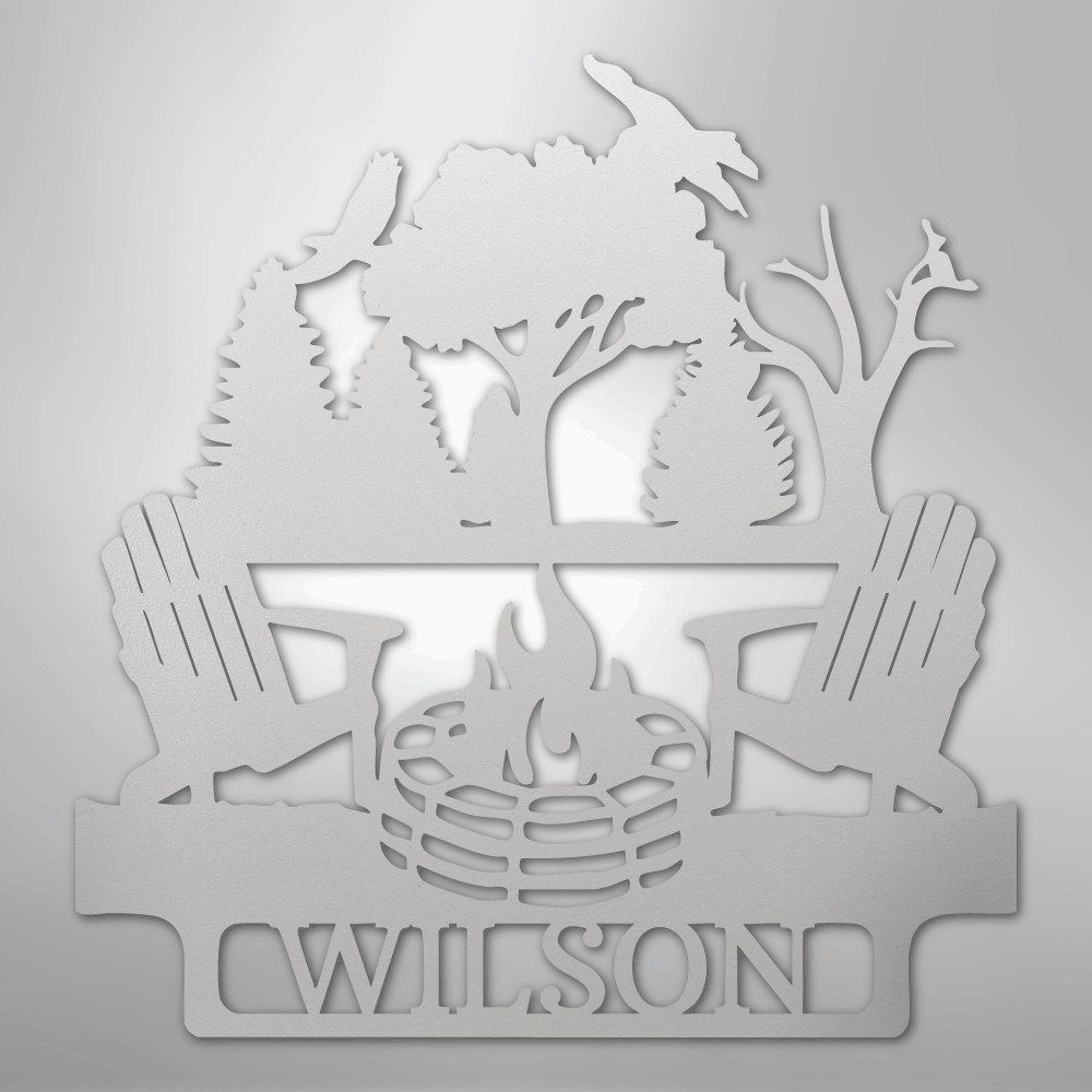 Camping Monogram - Steel Sign