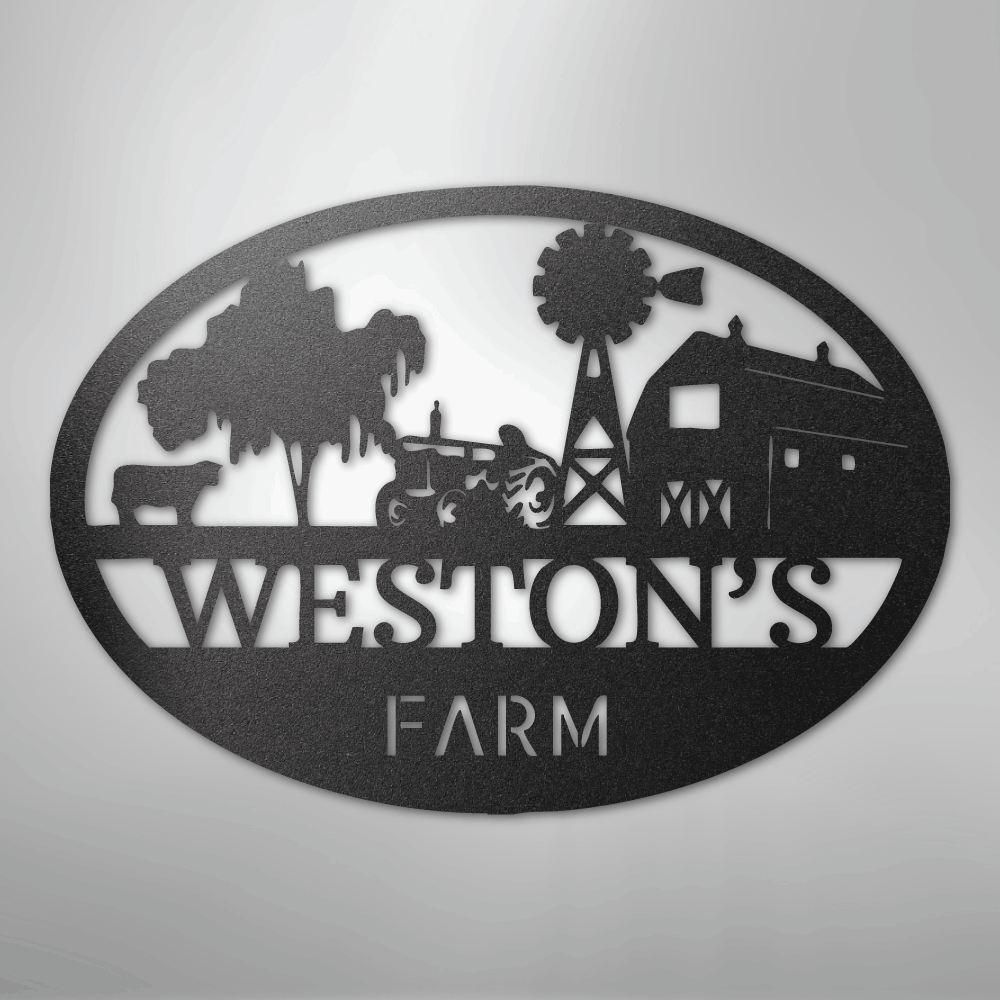 Simple Farm Monogram - Steel Sign