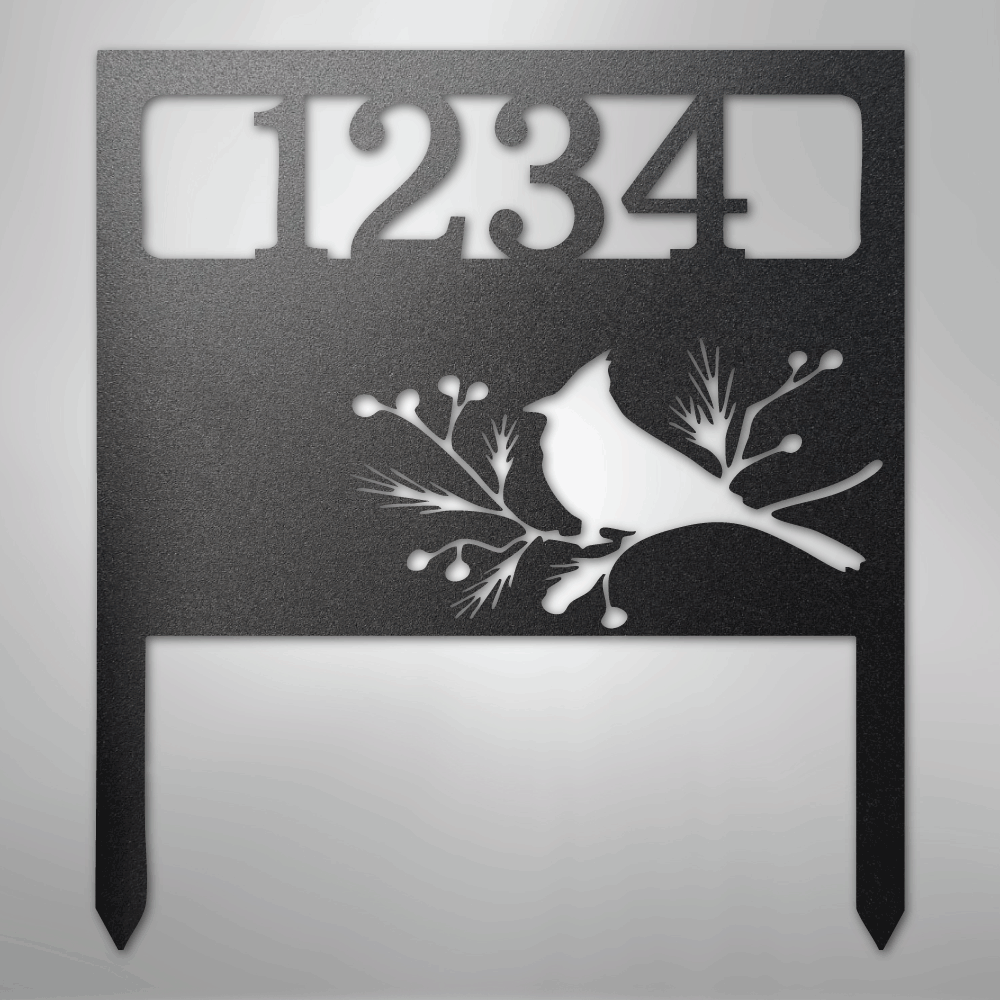 Bird Yard Address Stake - Steel Sign