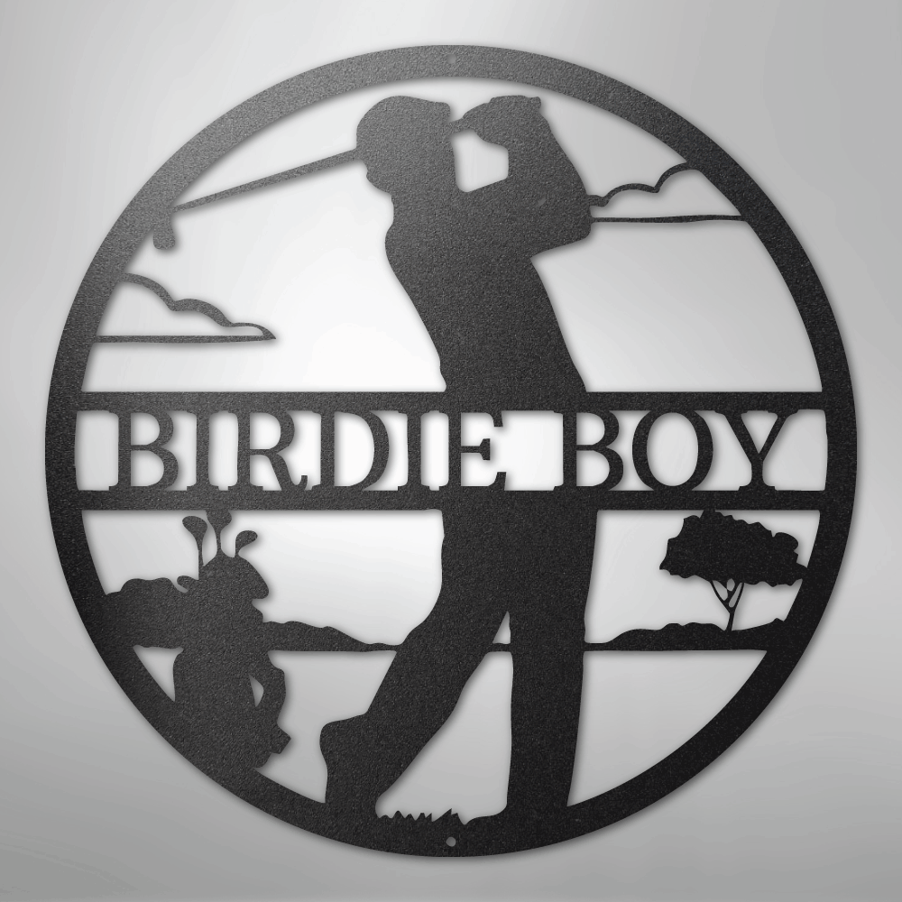 Male Golfer Monogram - Steel Sign