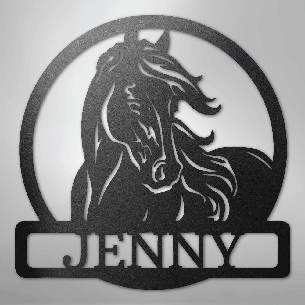 New Horse Monogram - Steel Sign