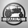 Old Tractor Monogram - Steel Sign