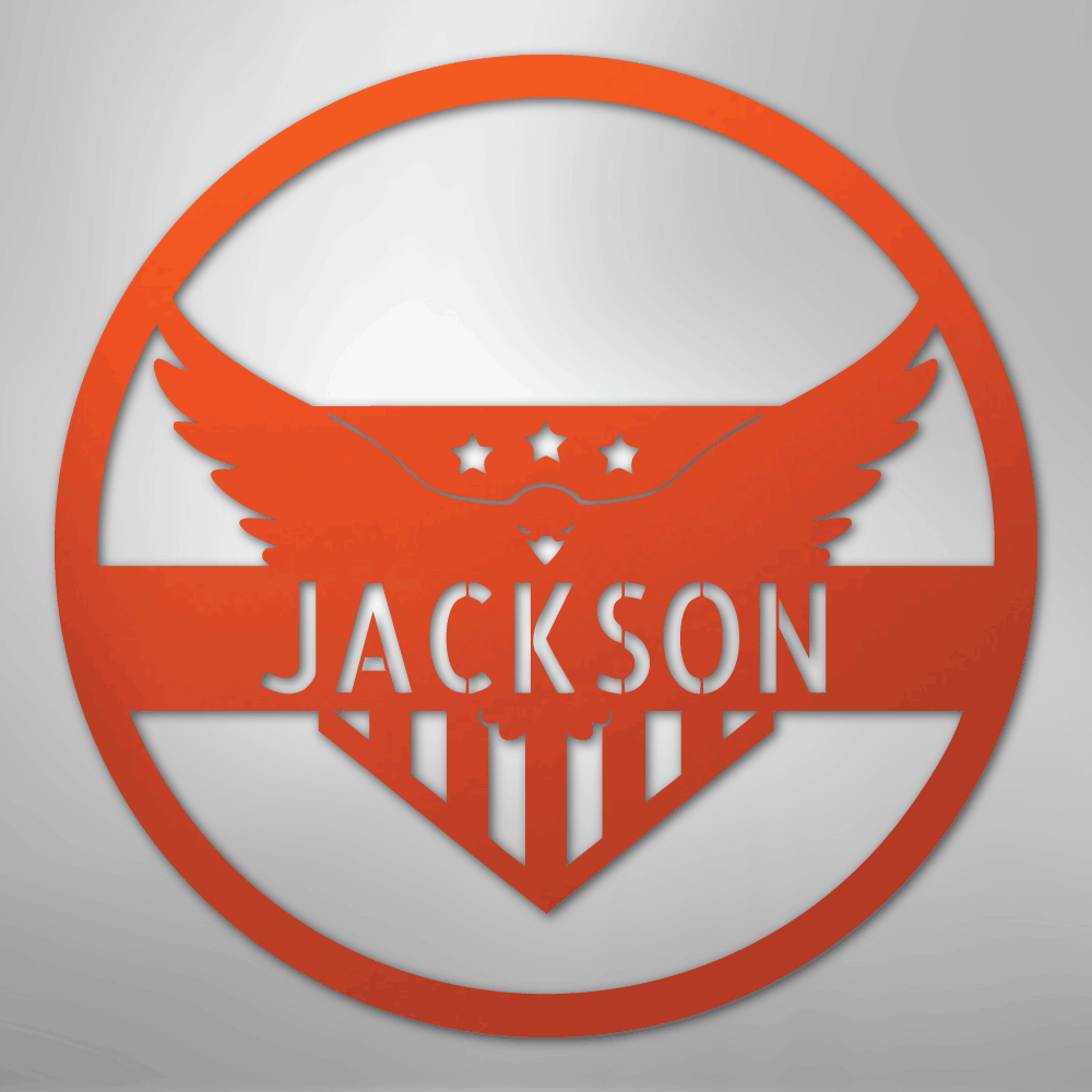 Attacking Eagle Monogram - Steel Sign