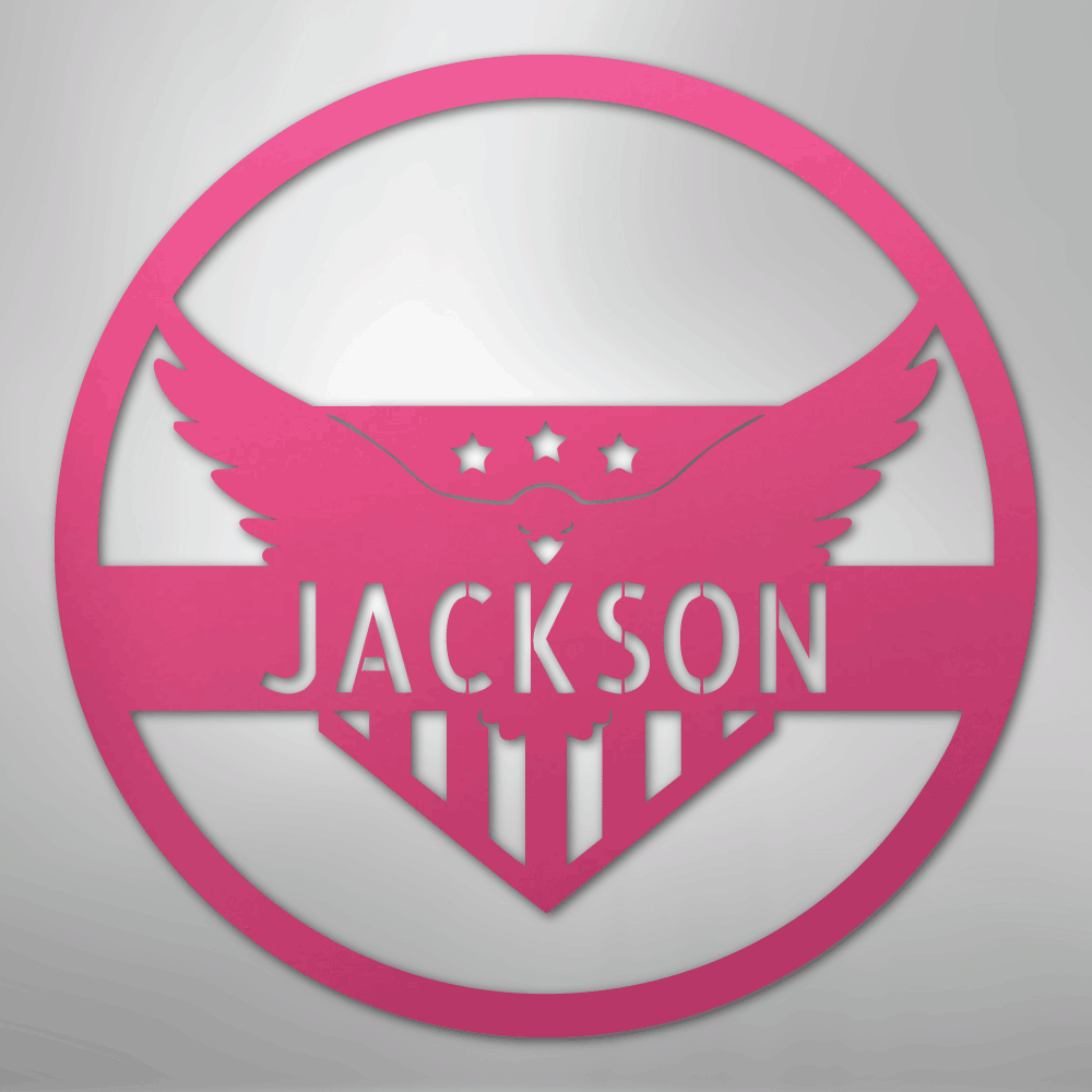 Attacking Eagle Monogram - Steel Sign