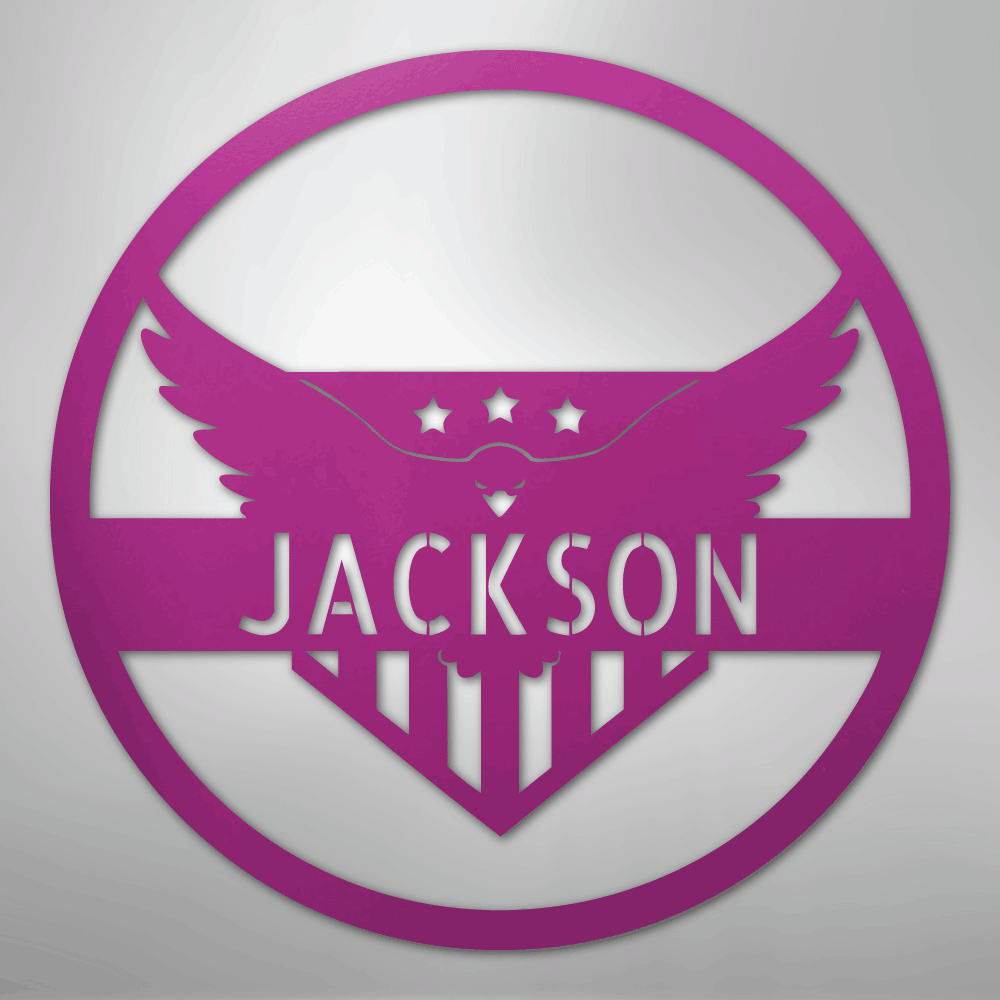 Attacking Eagle Monogram - Steel Sign