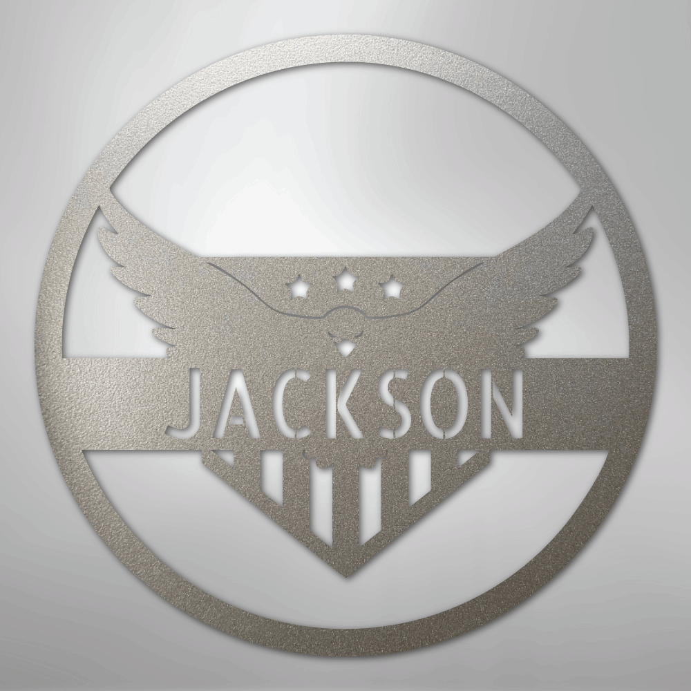 Attacking Eagle Monogram - Steel Sign