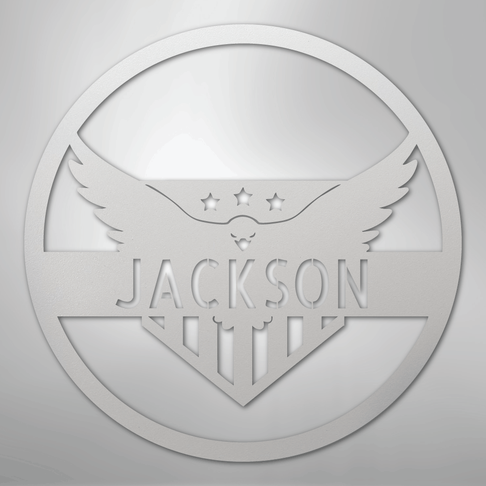 Attacking Eagle Monogram - Steel Sign