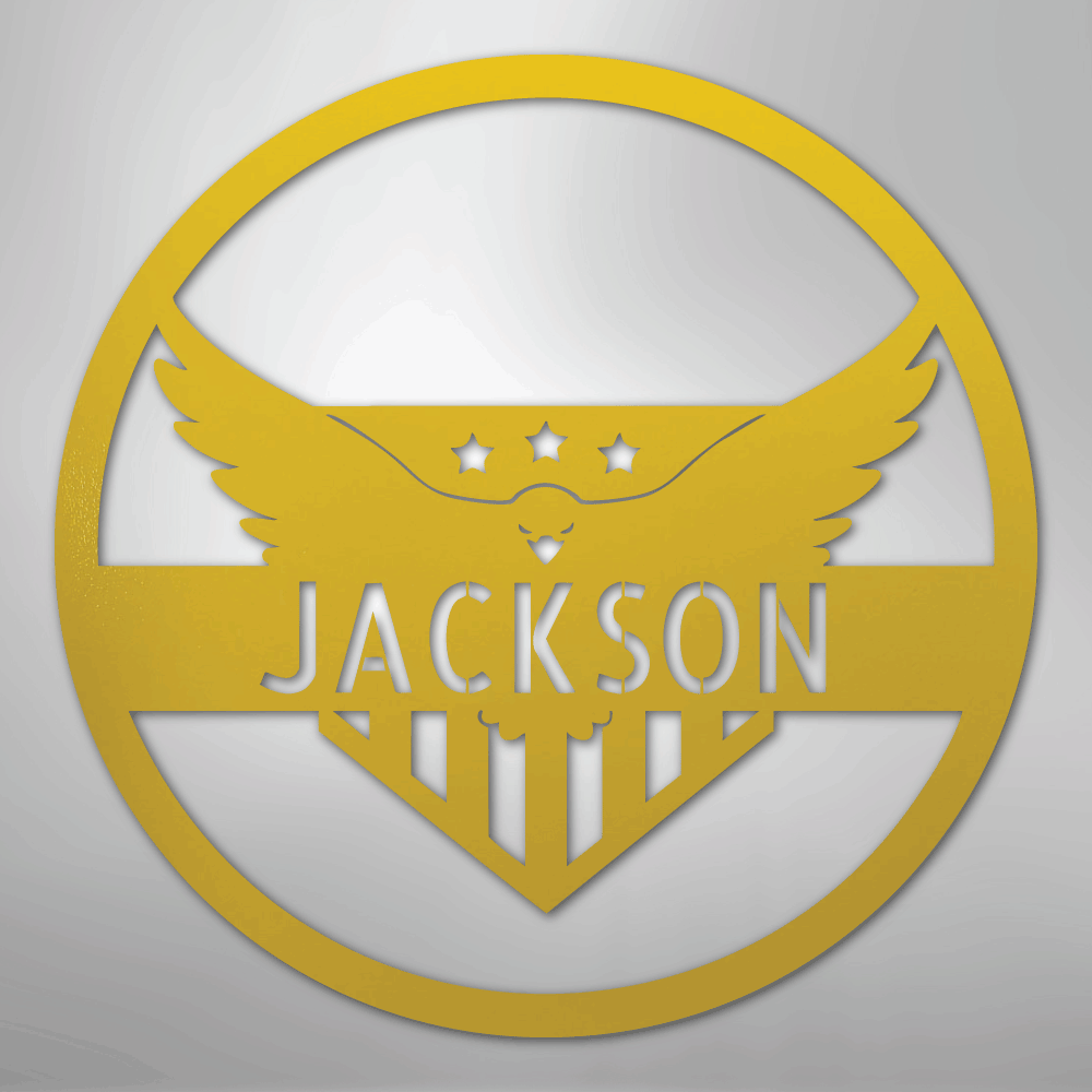 Attacking Eagle Monogram - Steel Sign