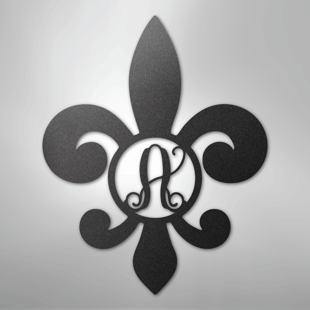 Fleur De Lis Initial - Steel Sign