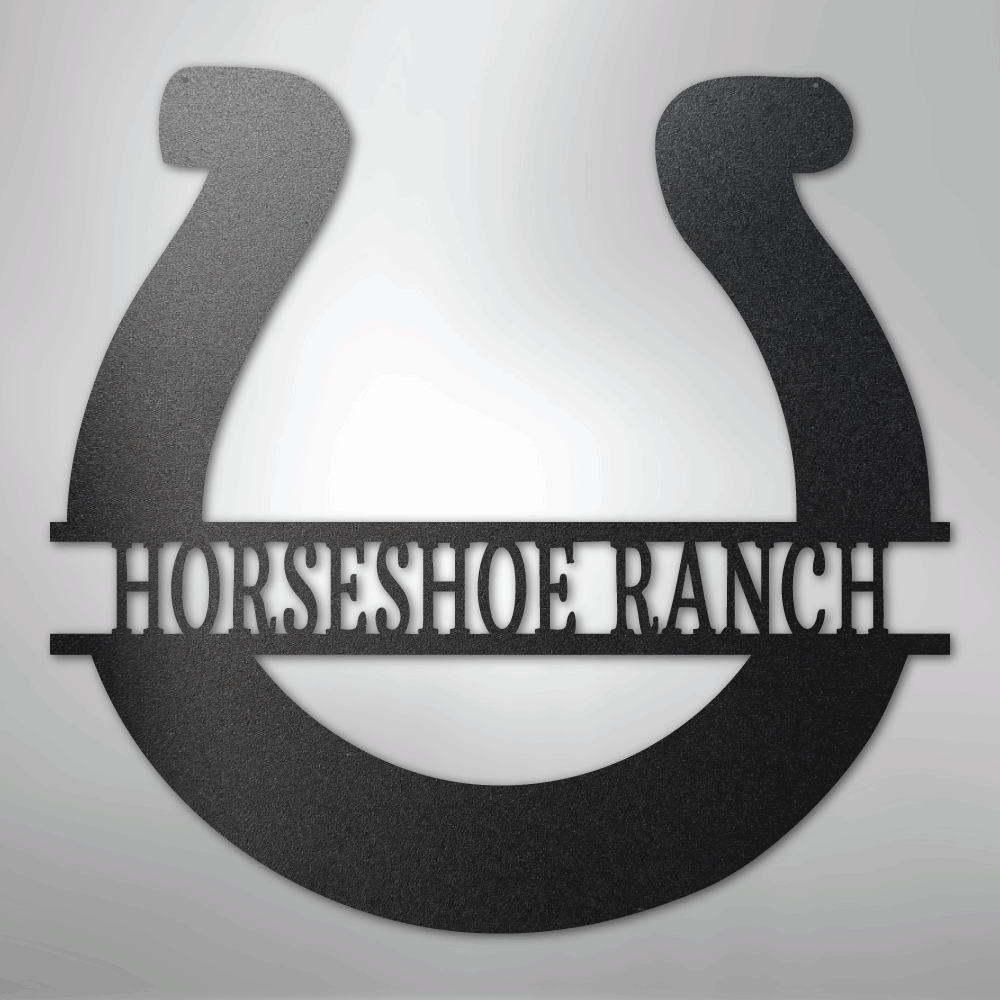 Simple Horseshoe Monogram - Steel Sign