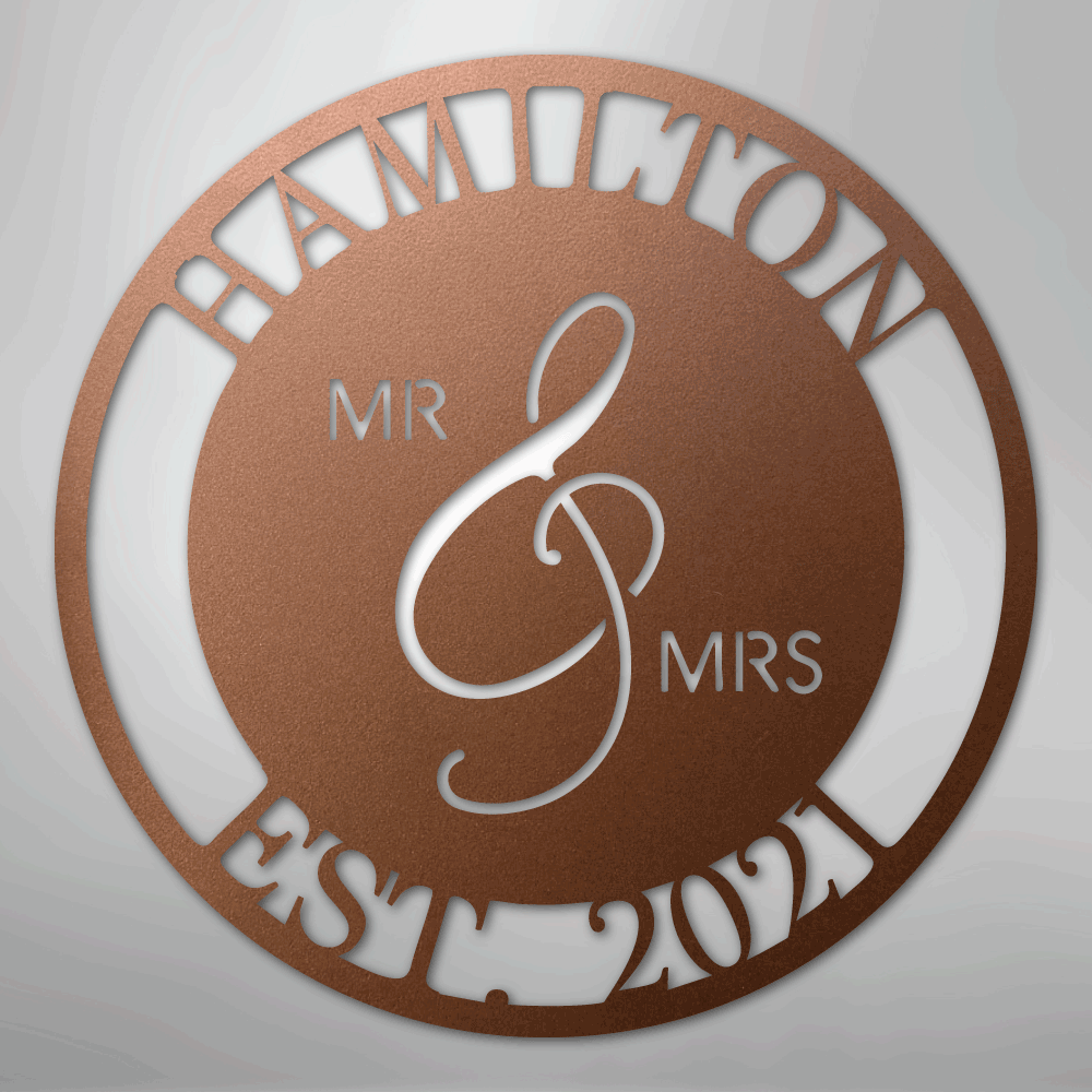 Mr. and Mrs. - Steel Sign