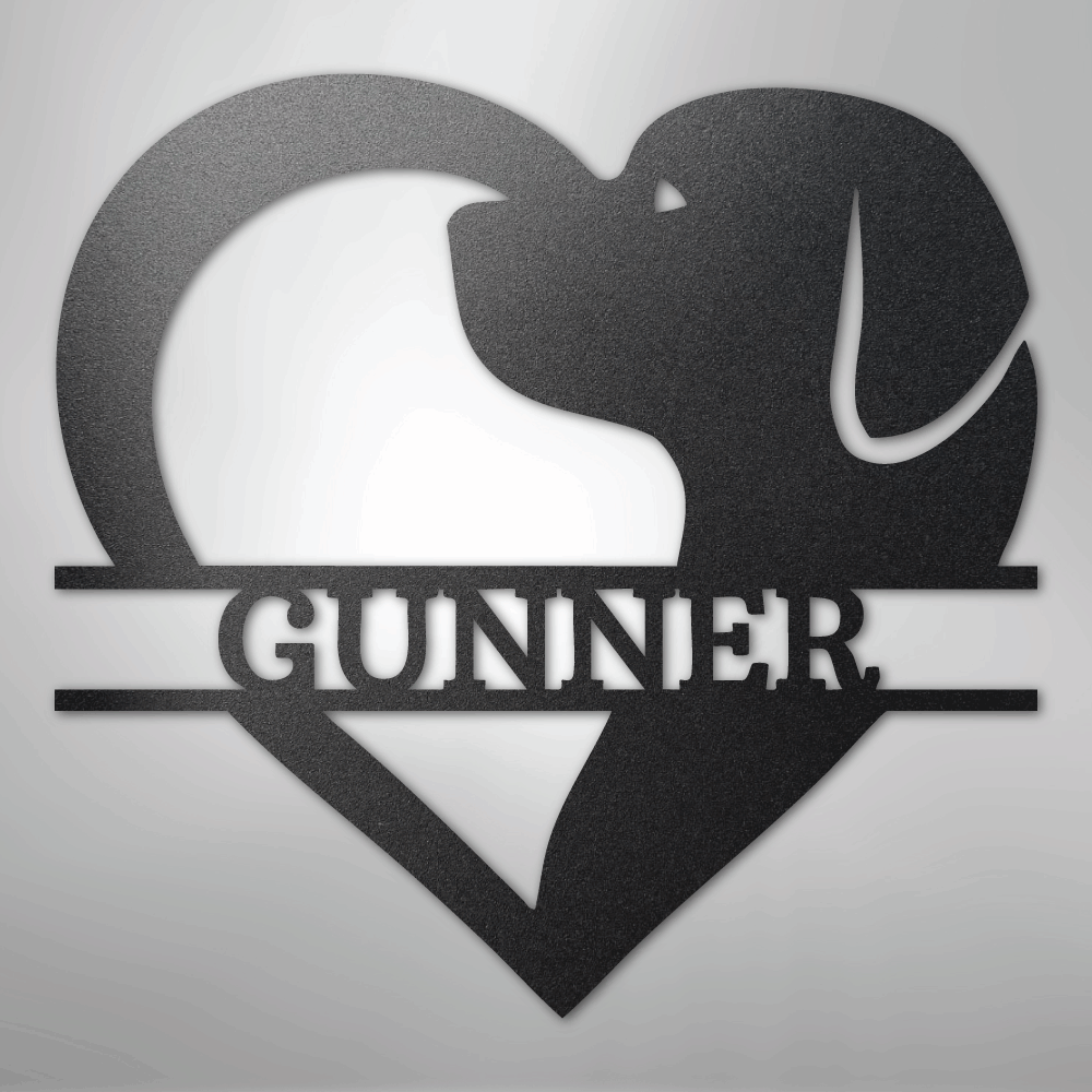 Dog Love Monogram - Steel Sign