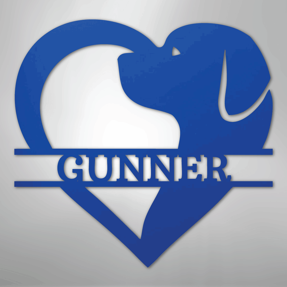 Dog Love Monogram - Steel Sign