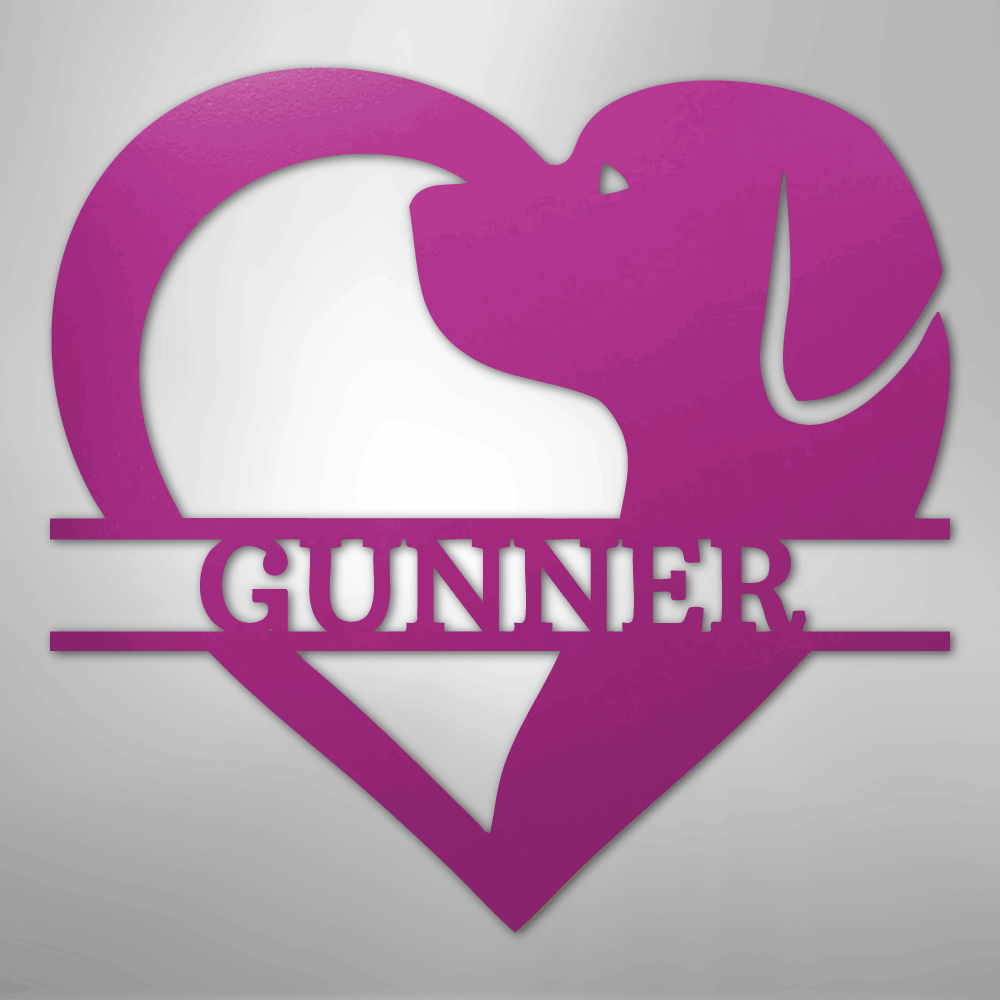 Dog Love Monogram - Steel Sign