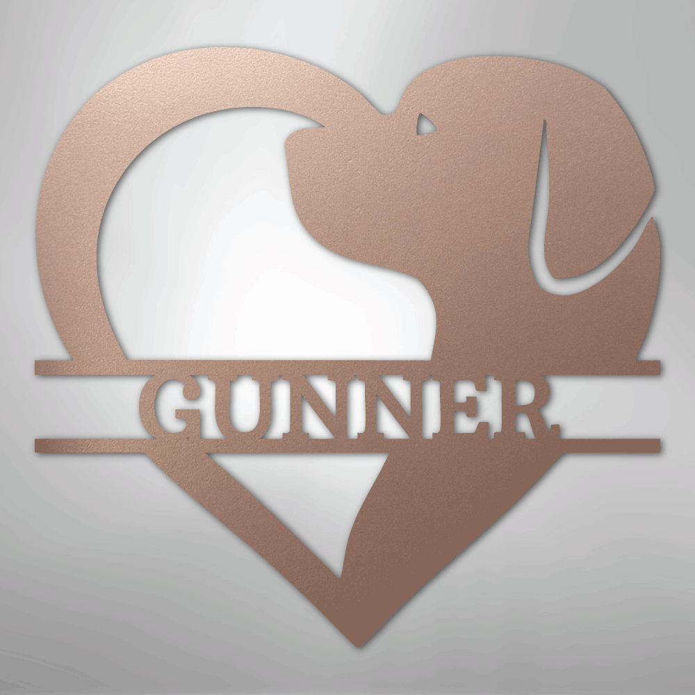 Dog Love Monogram - Steel Sign