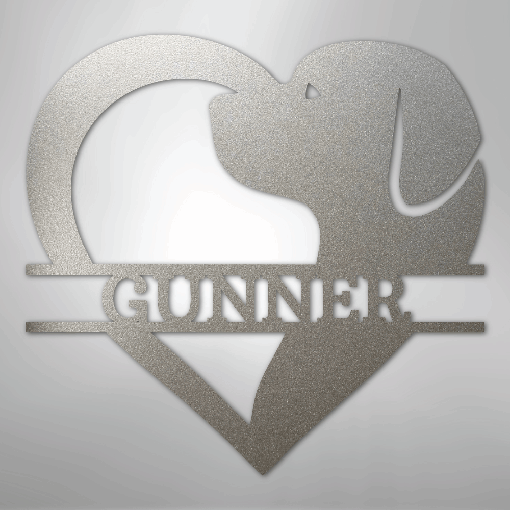 Dog Love Monogram - Steel Sign
