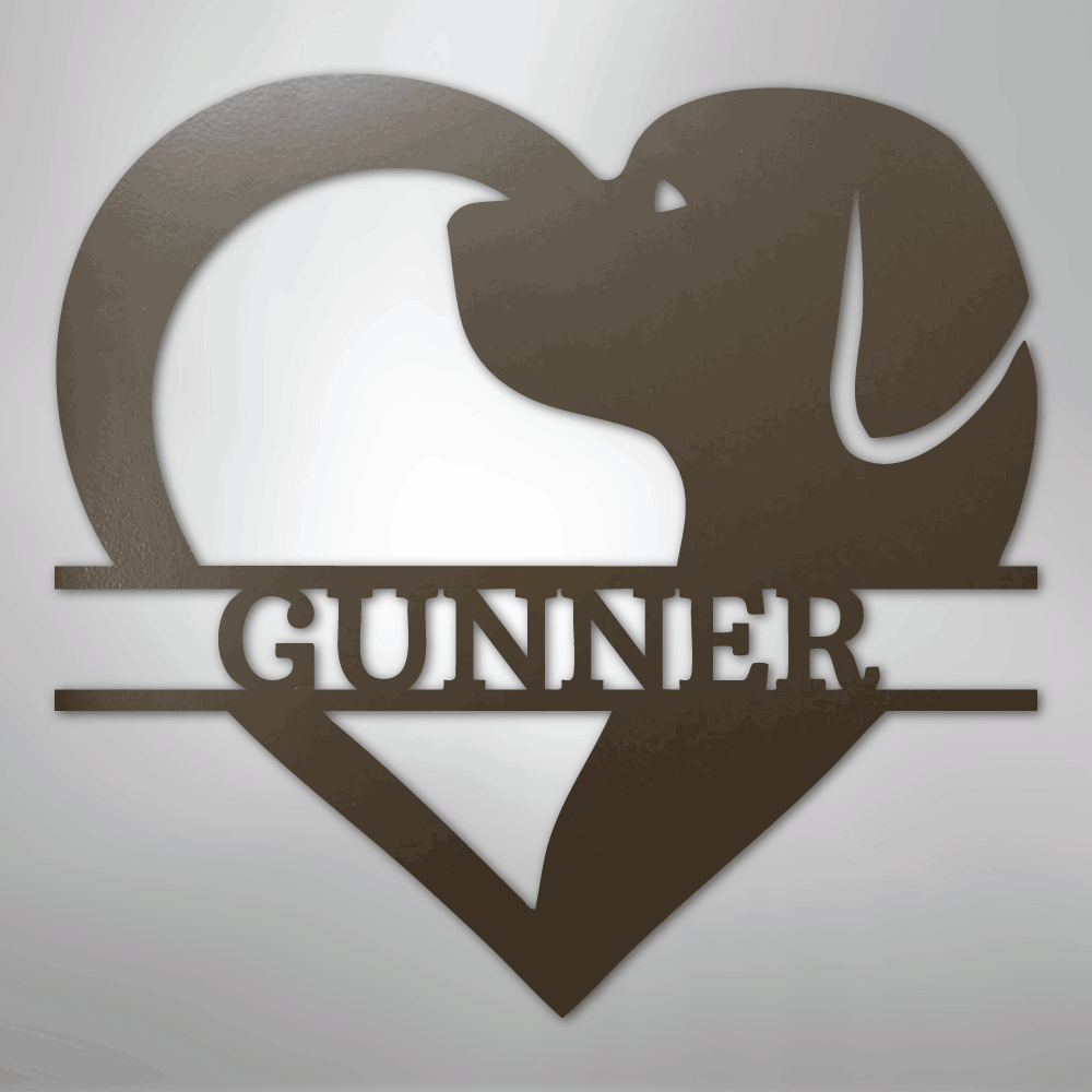 Dog Love Monogram - Steel Sign