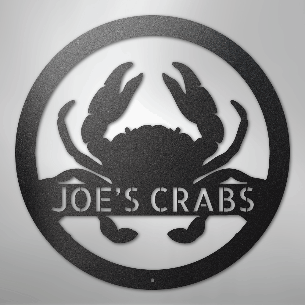 Crab Monogram - Steel Sign