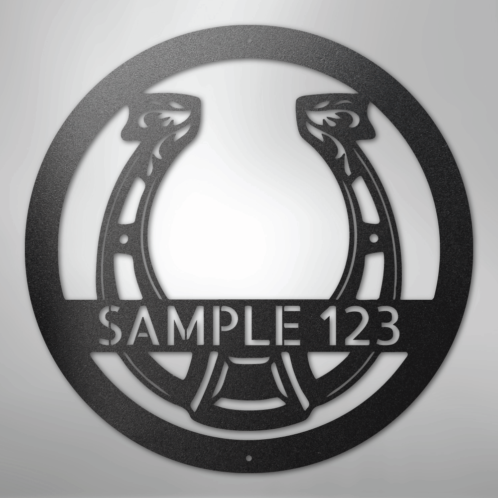 Horseshoe Monogram - Steel Sign