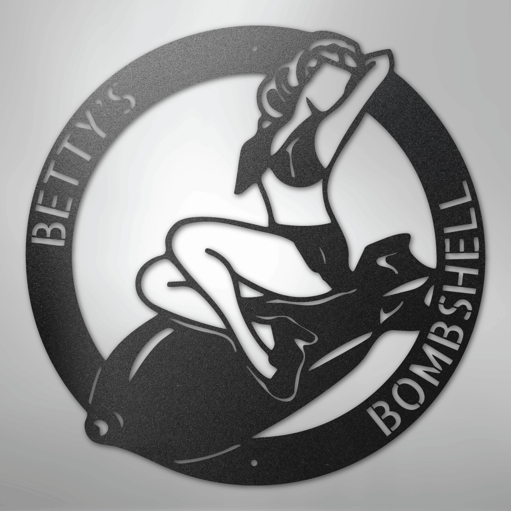 Bomber Lady - Steel Sign