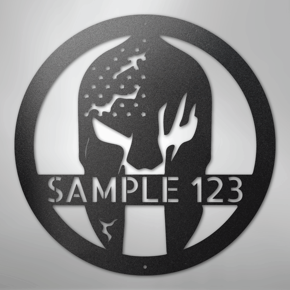 Battle Spartan Helmet - Steel Sign