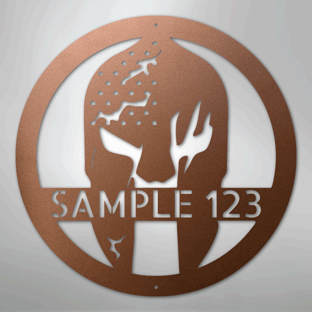 Battle Spartan Helmet - Steel Sign