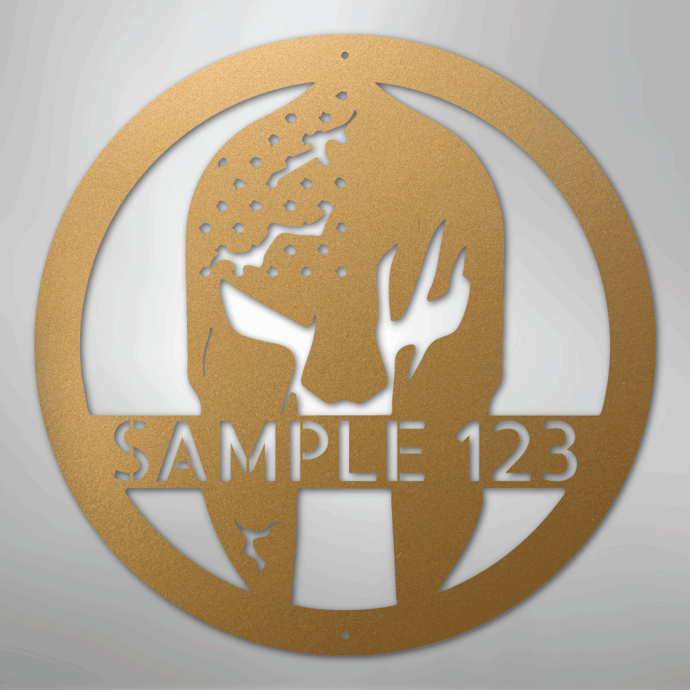 Battle Spartan Helmet - Steel Sign