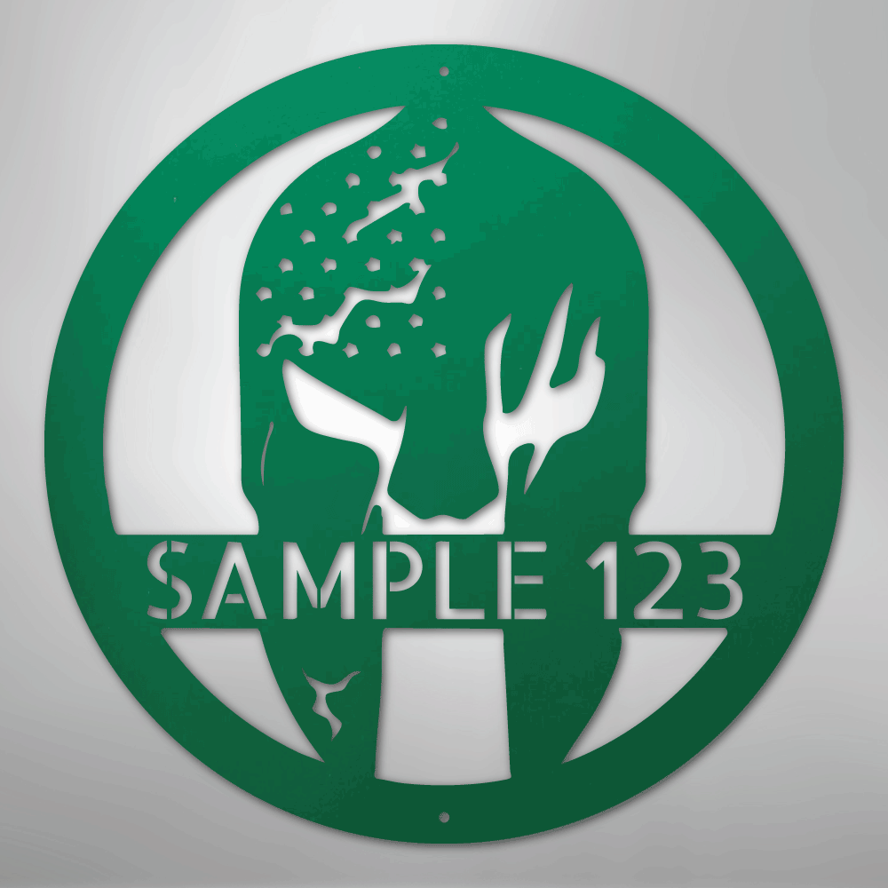 Battle Spartan Helmet - Steel Sign