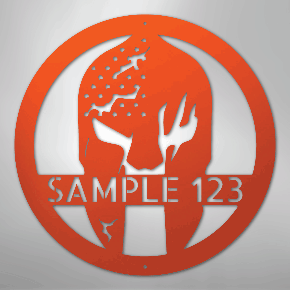 Battle Spartan Helmet - Steel Sign