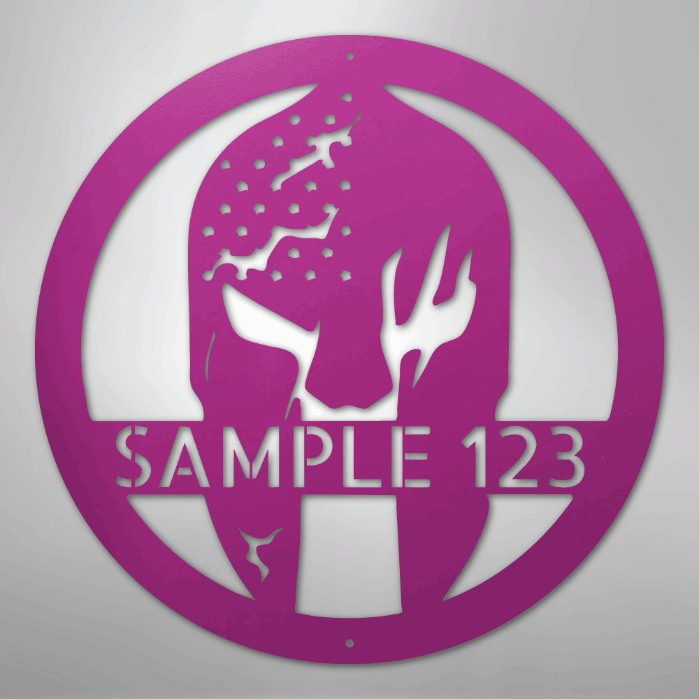Battle Spartan Helmet - Steel Sign