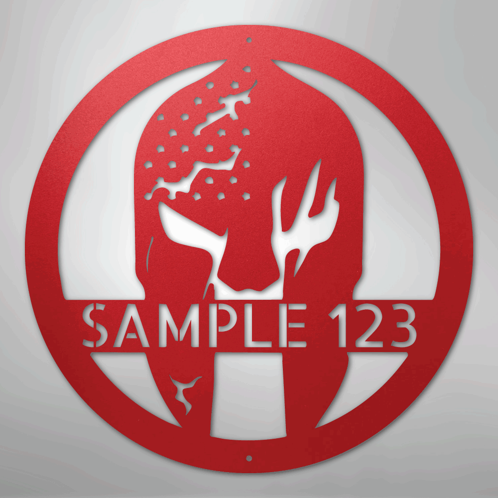 Battle Spartan Helmet - Steel Sign
