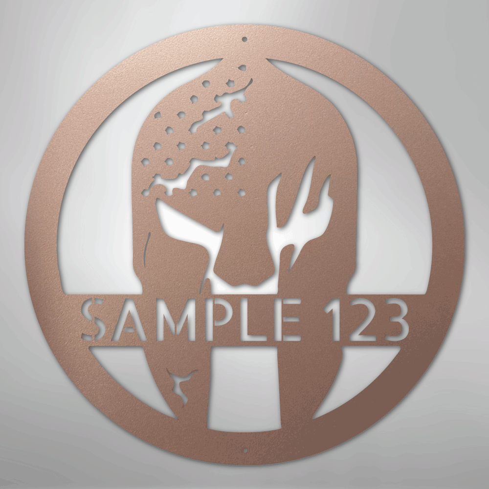 Battle Spartan Helmet - Steel Sign