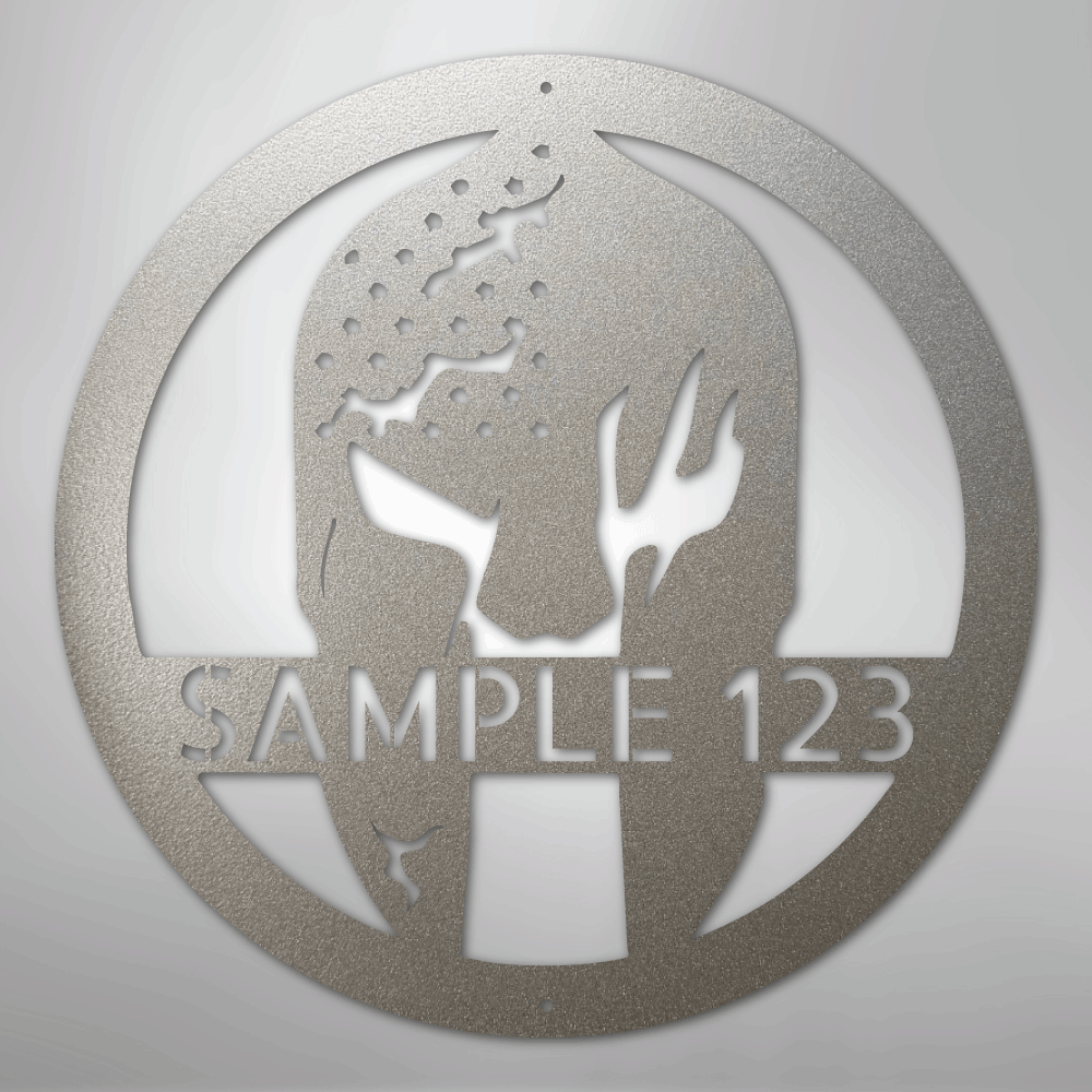 Battle Spartan Helmet - Steel Sign