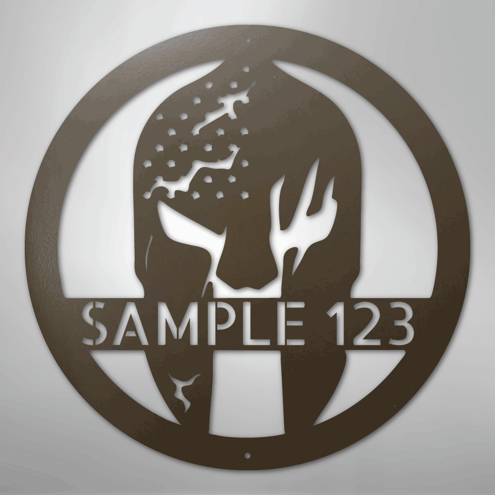 Battle Spartan Helmet - Steel Sign