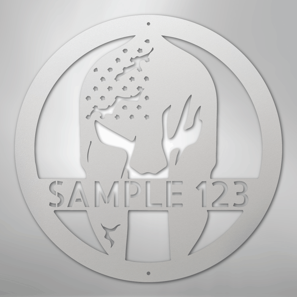 Battle Spartan Helmet - Steel Sign