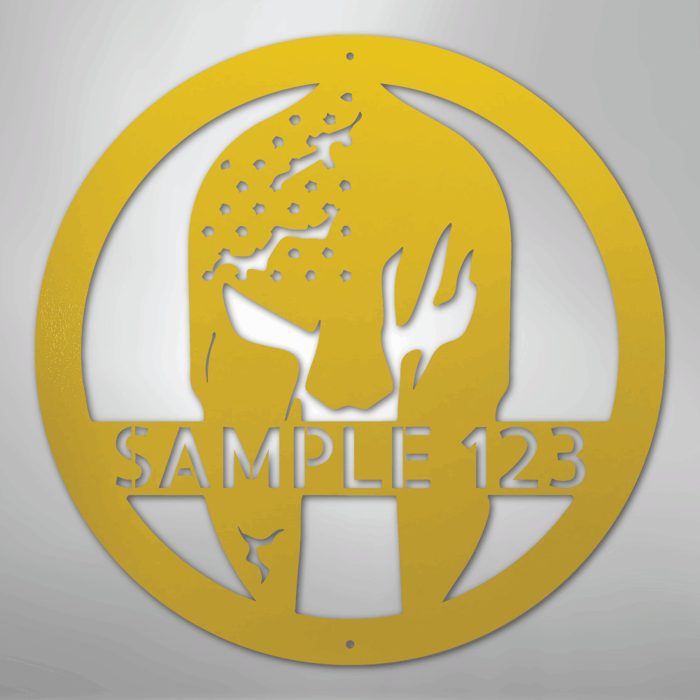 Battle Spartan Helmet - Steel Sign
