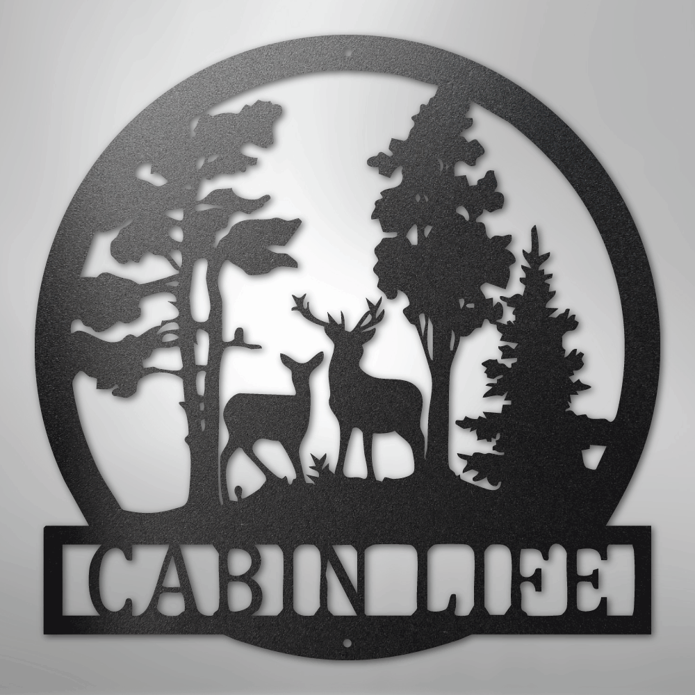 Deer in the Woods - Steel Sign