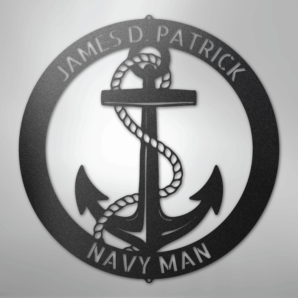 Elaborate Anchor Ring - Steel Sign
