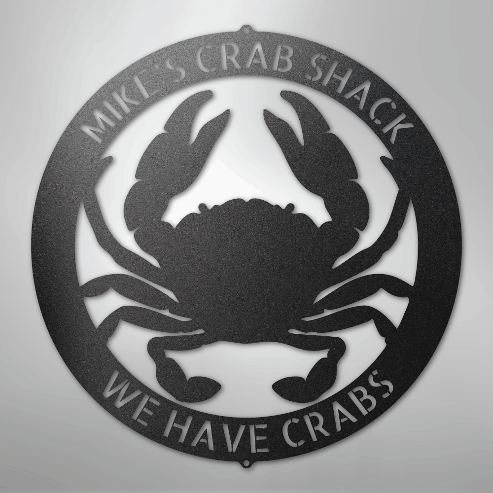 Crab Ring Monogram - Steel Sign