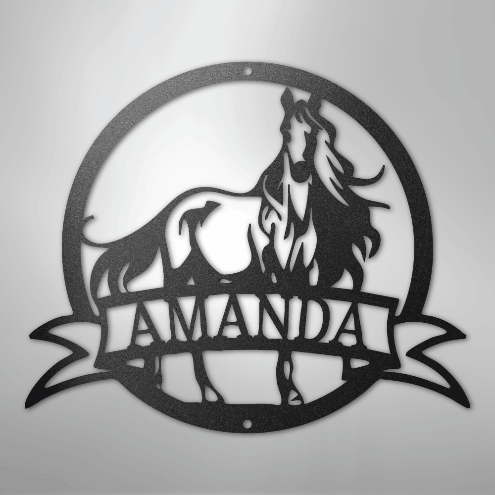 Majestic Horse Monogram - Steel Sign