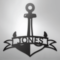 Fancy Anchor Banner - Steel Sign