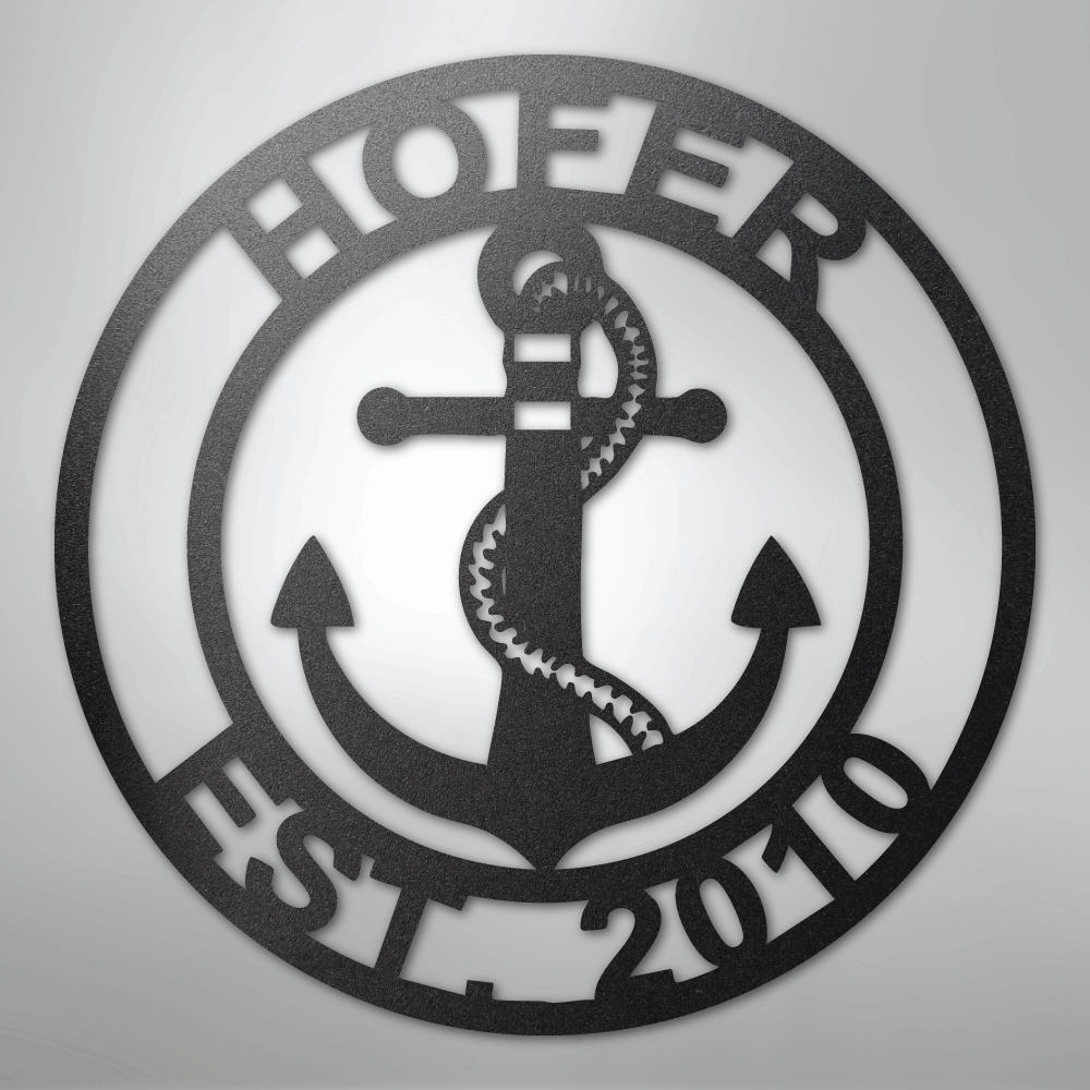 Anchor Family Name - Steel Sign