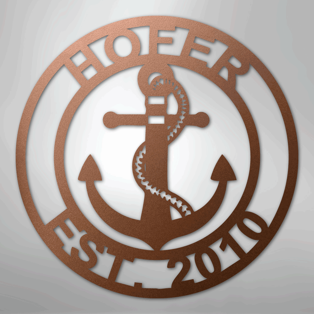 Anchor Family Name - Steel Sign
