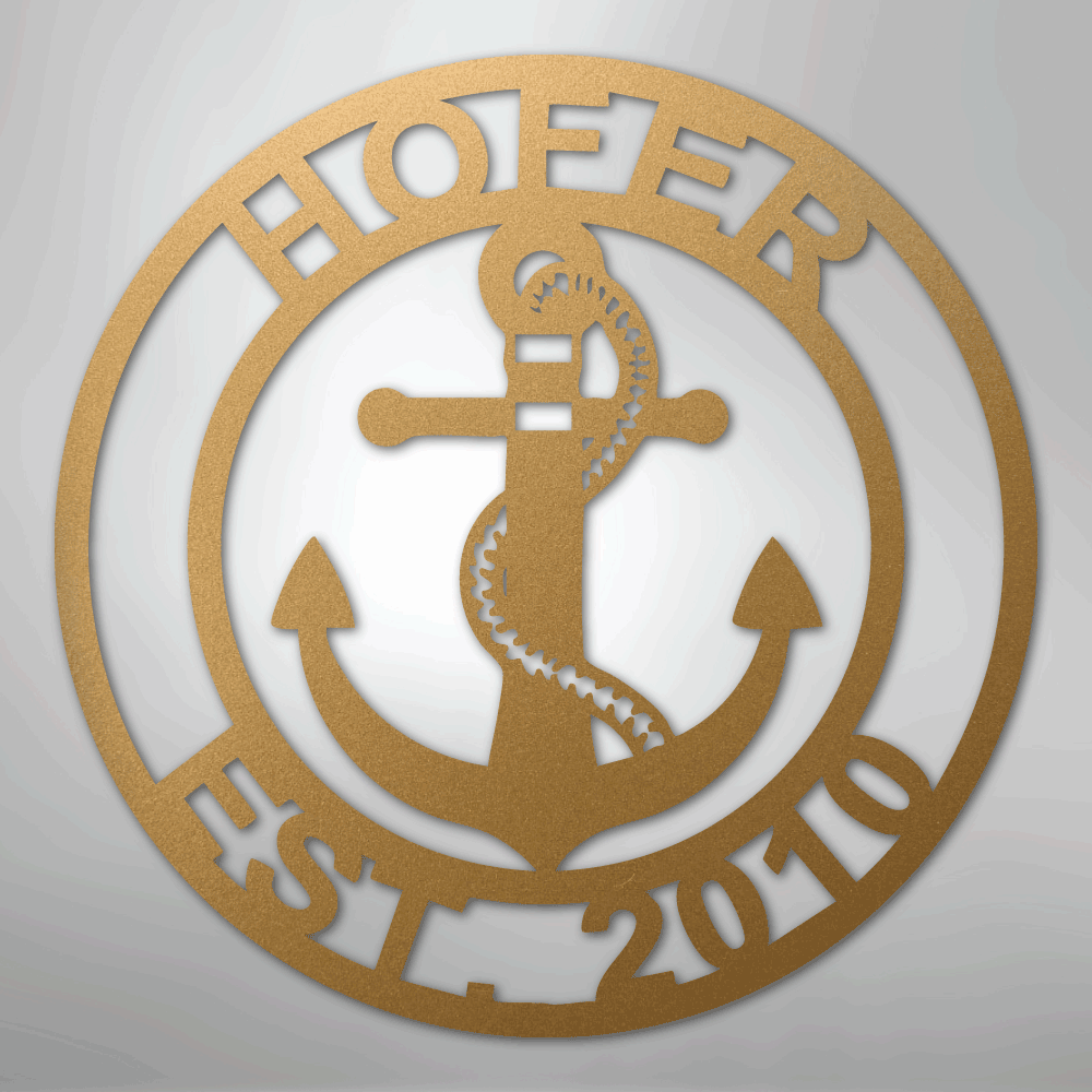 Anchor Family Name - Steel Sign