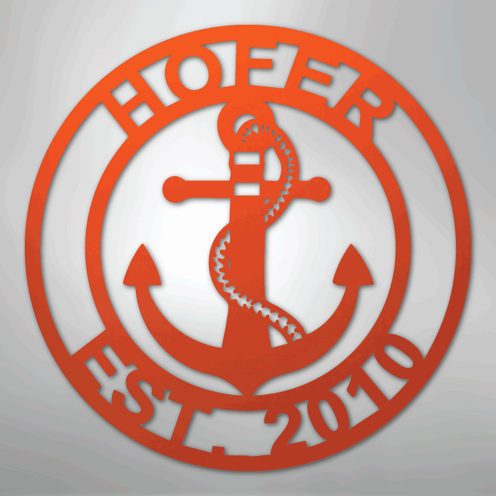 Anchor Family Name - Steel Sign
