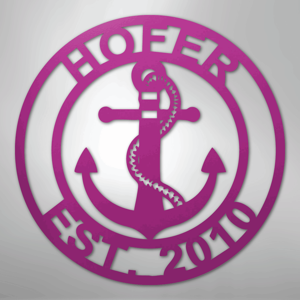 Anchor Family Name - Steel Sign