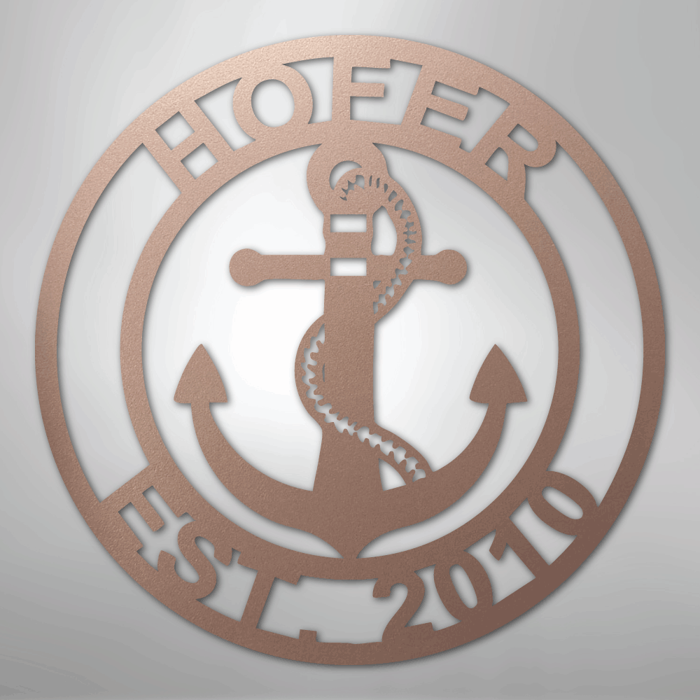 Anchor Family Name - Steel Sign