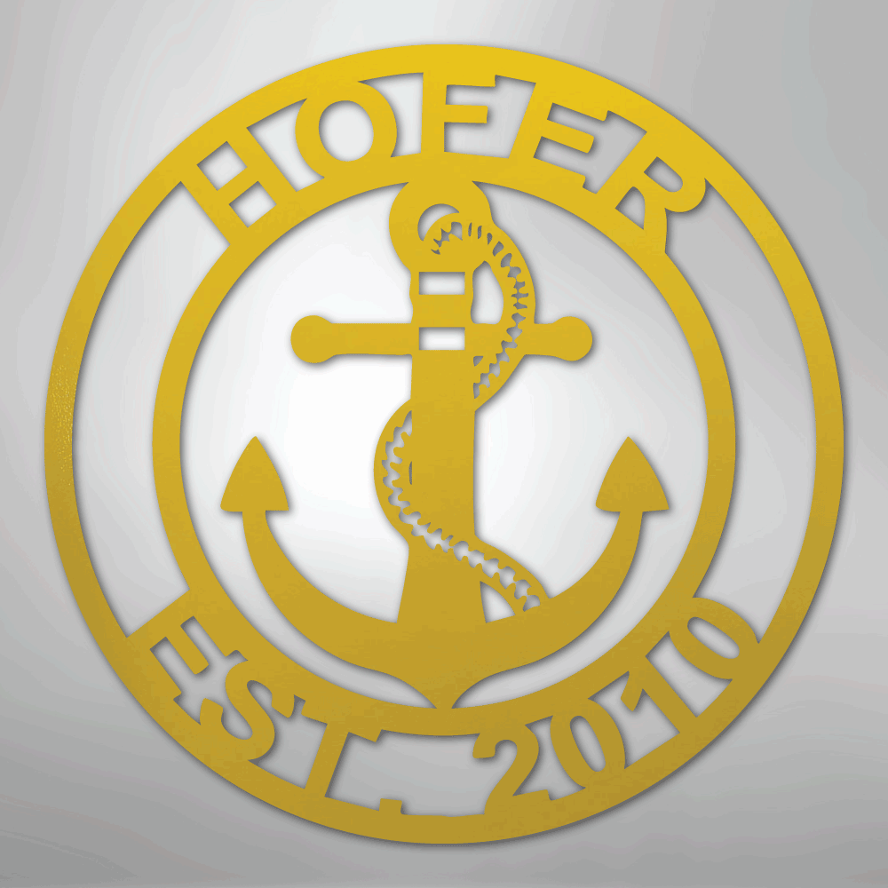 Anchor Family Name - Steel Sign